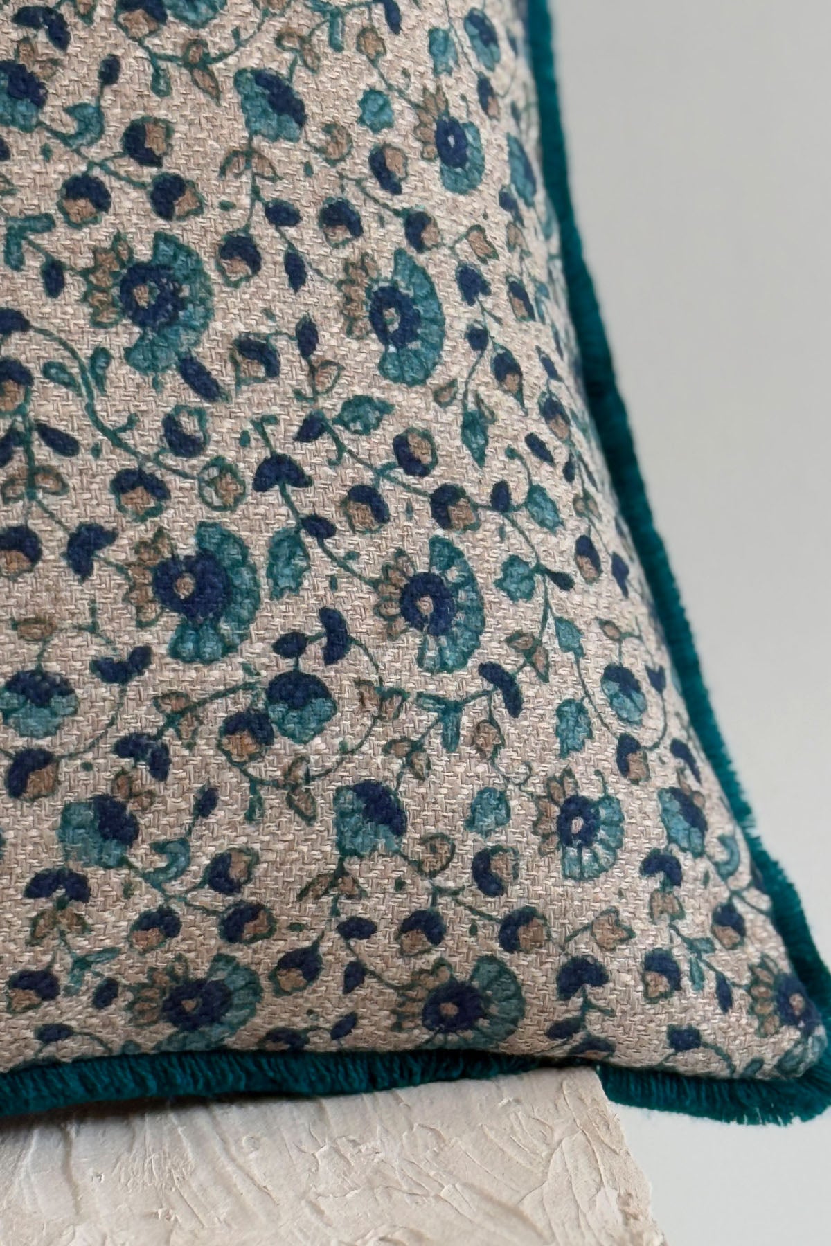 Flora Block Printed Cushion
