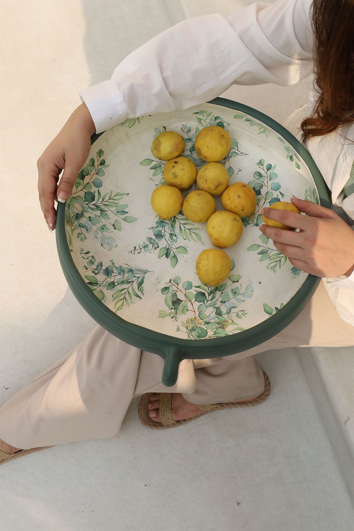 Green Floral Centre bowl (pre order only)