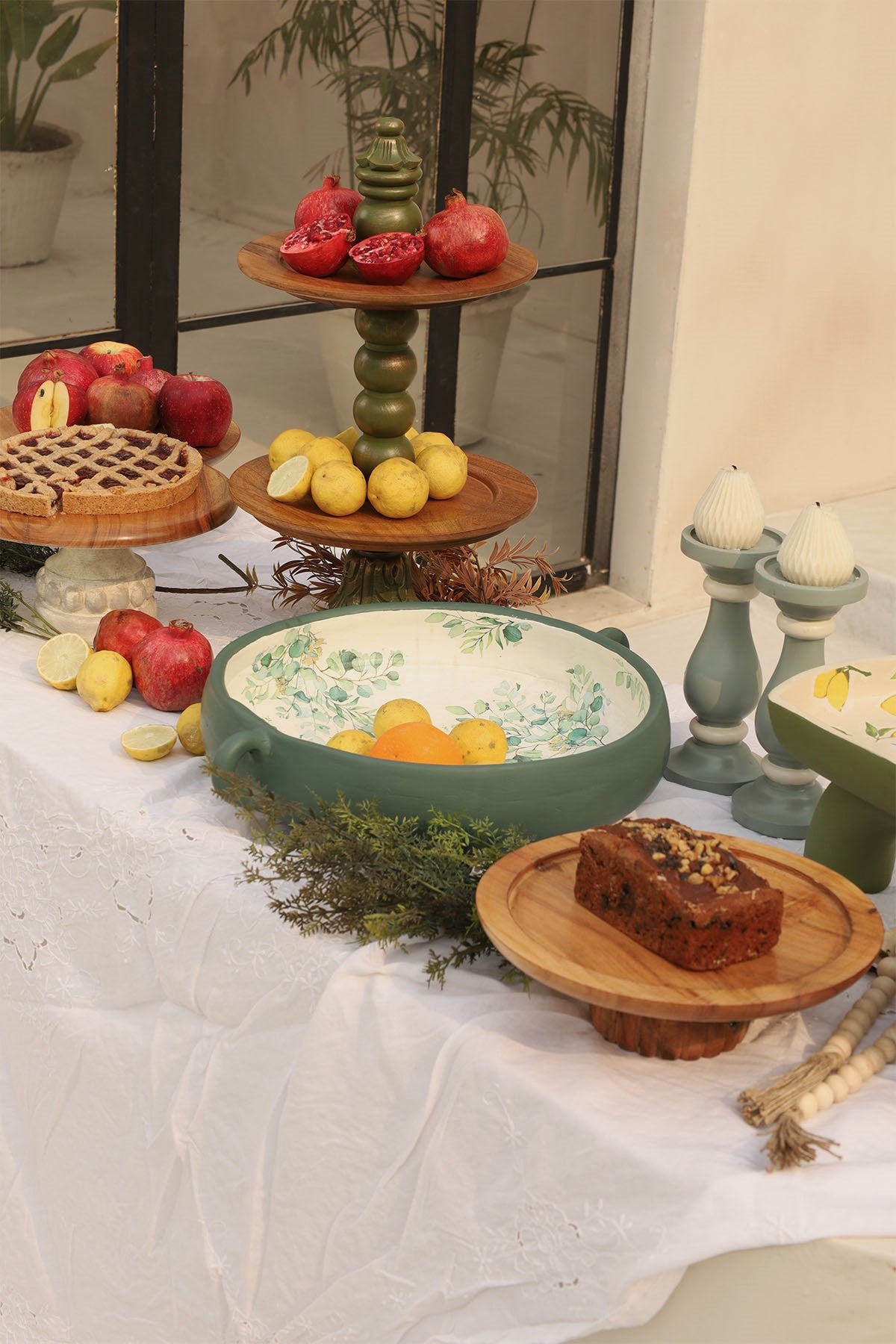 Peach Acacia Cake Stand