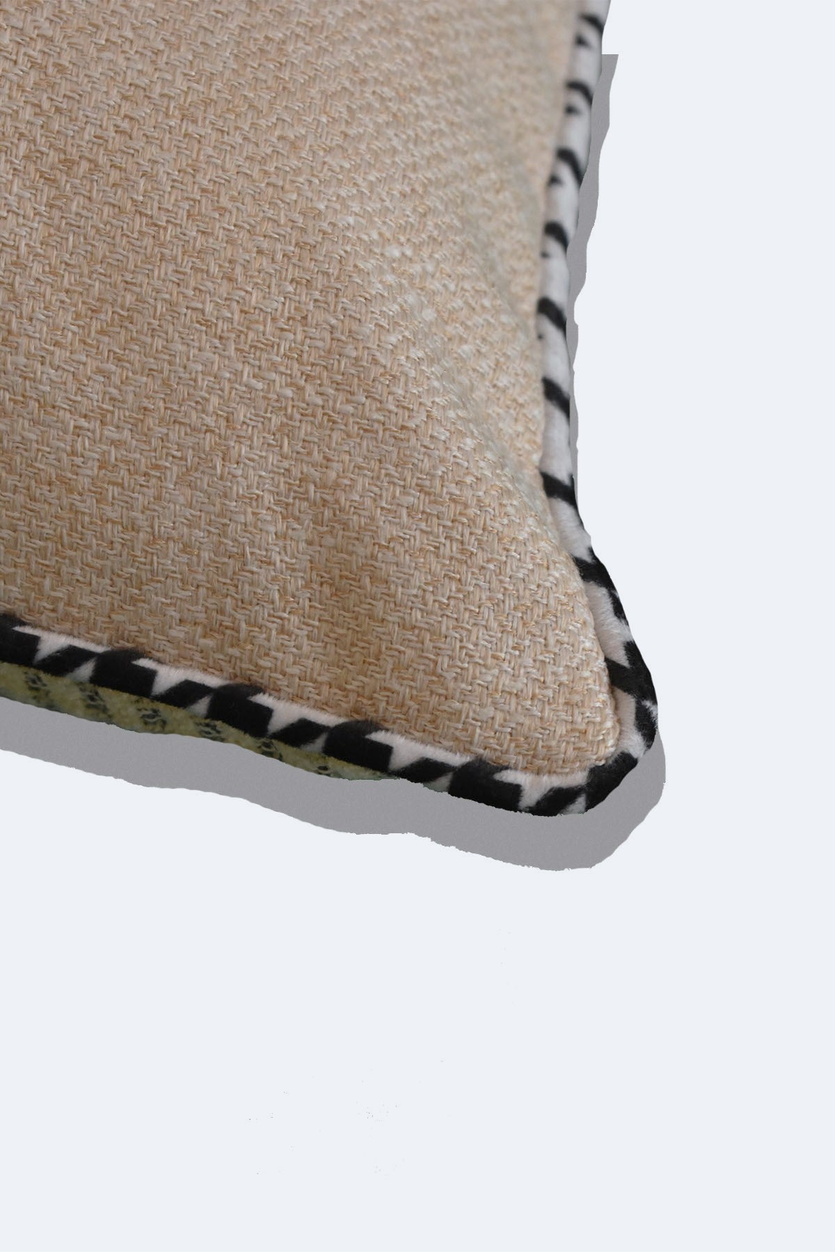 Houndstooth Trim Double Sided Cushion Cover