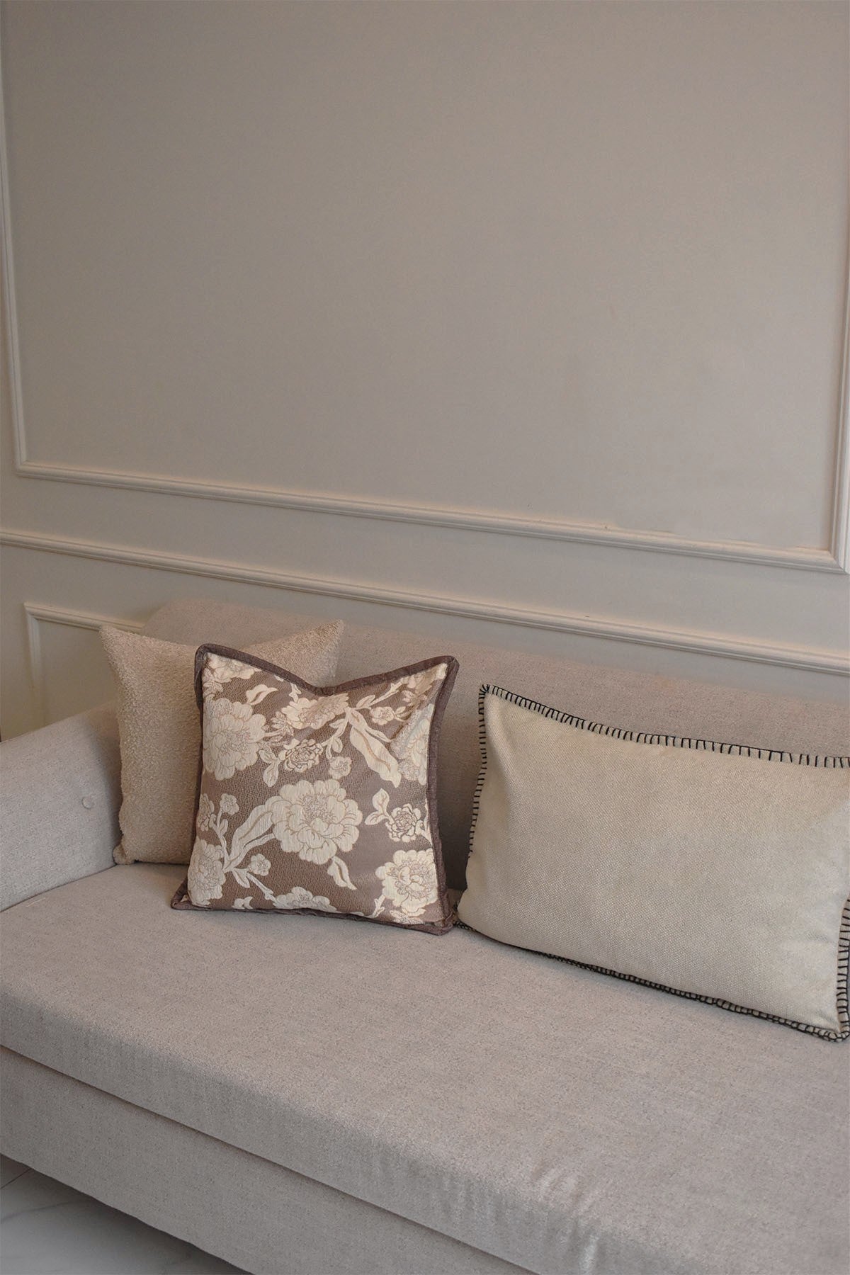Hand Embroidered Topstitch Cushion Cover